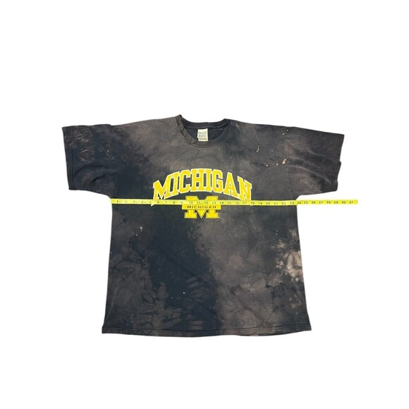 Vintage Y2K Gildan T-Shirt University of Michigan Tie-Dye Bleached College Sz XL - Picture 7 of 8
